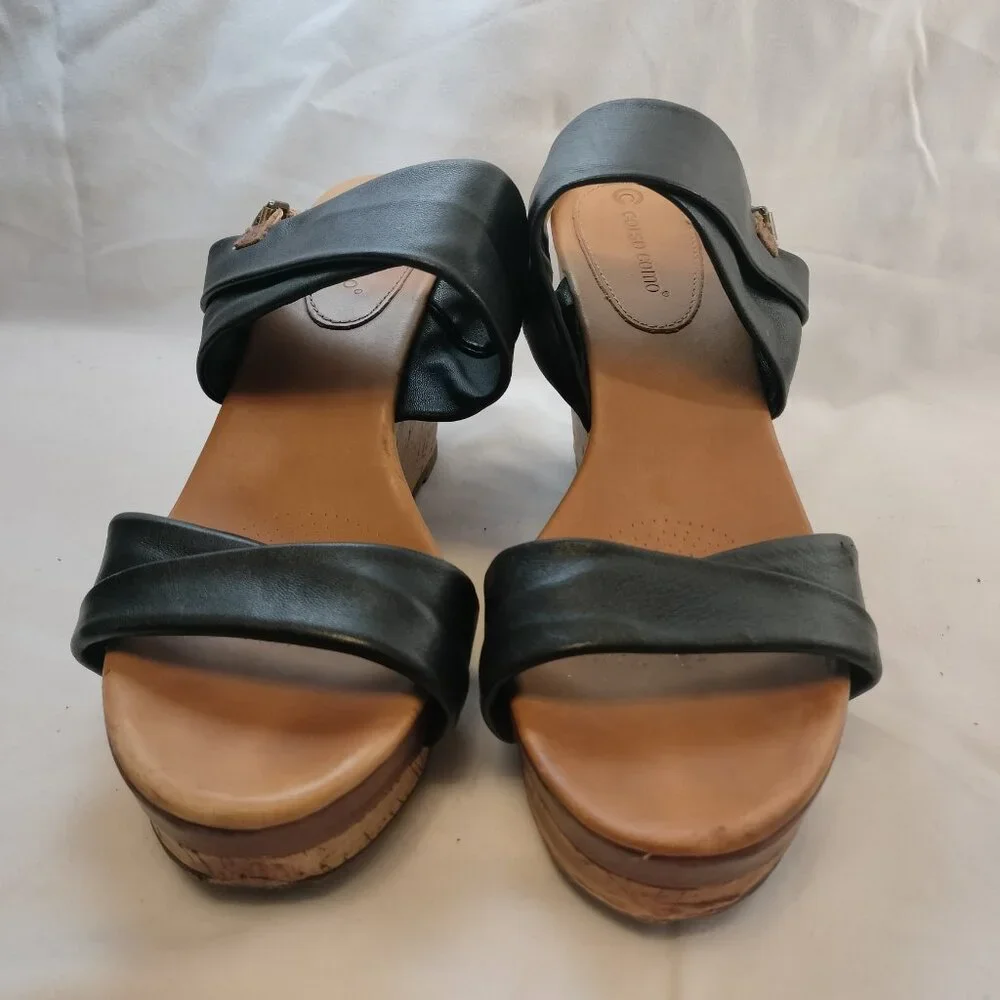 Corso Como Two-Tone Black and Brown Leather Cork‎ Wedges 9.5 - Worn Once!